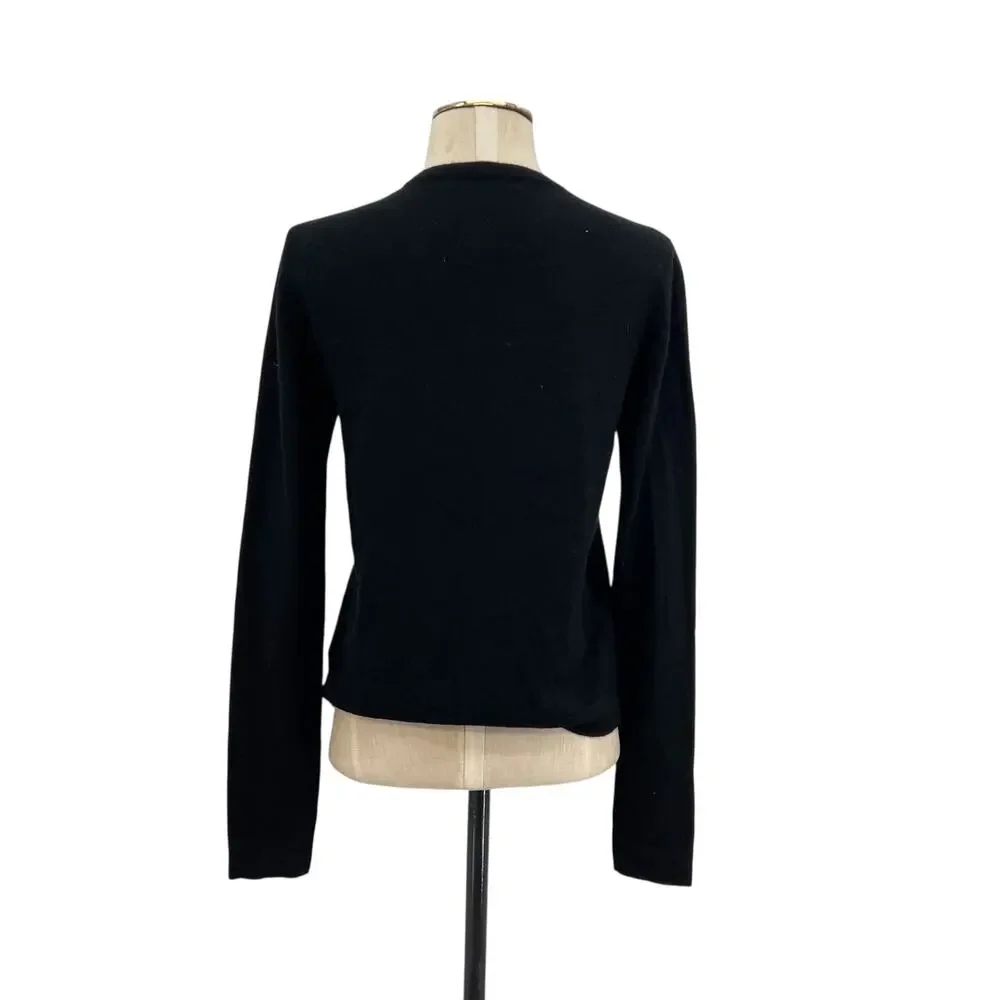 Le Superbe Embellished Cardigan Sweater Cashmere Pineapple Black‎ Size Medium
